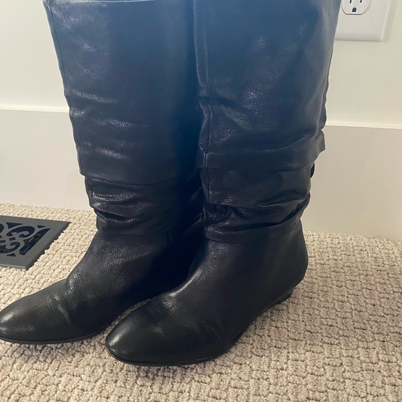 Womens black leather boots - Picture 3 of 12